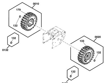 Wheels And Tires Group Diagram and Parts List for 1696807-00-1024MDS 2018 Briggs and Stratton Snow Blower